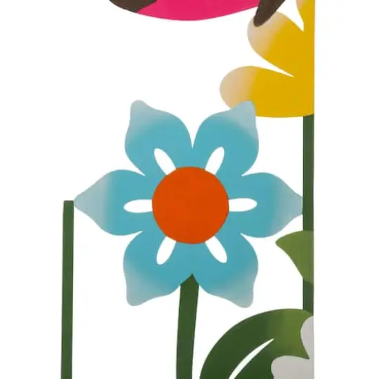 Glitzhome&reg; 3.5ft. 5 Piece Metal Flowers Silhouette Yard Stake {6}