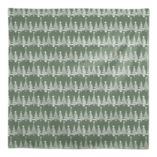 58'' Sage Christmas Tree Pattern Tablecloth {1}