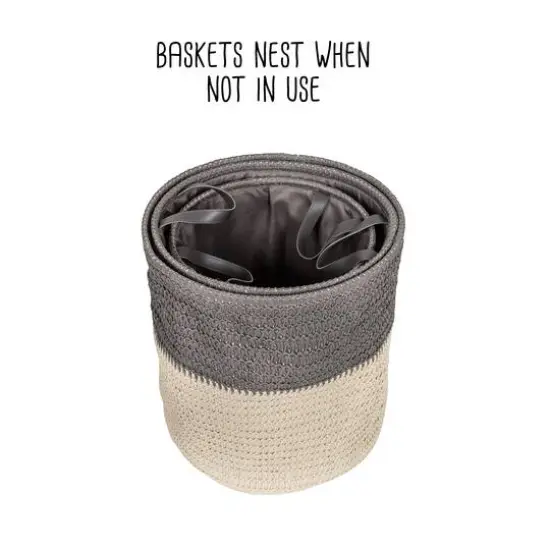 Honey Can Do Gray Flexible Laundry Basket Set {11}