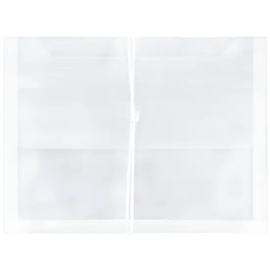 JAM Paper 9.75" x 13" Plastic Elastic Band Closure Expansion Envelopes, 12ct. Clear {1}