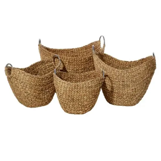 Brown Seagrass Contemporary Storage Basket Set {8}