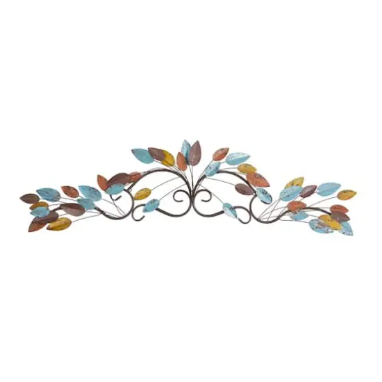 Multicolor Metal Traditional Floral Wall Decor {1}