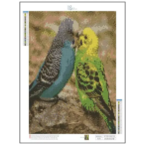 Sparkly Selections Beginner Two Parakeets Diamond Painting Kit, Round Diamonds {3}