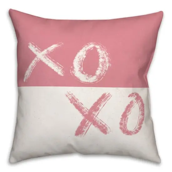 XOXO Brush Strokes Distress Throw Pillow {3}