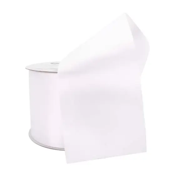 2.5" x 10yd. Satin Ribbon by Celebrate It® Specialty White {4}