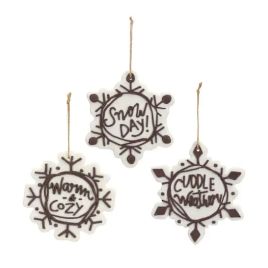 12 Pack Snowflake Sentiment Ornaments {1}
