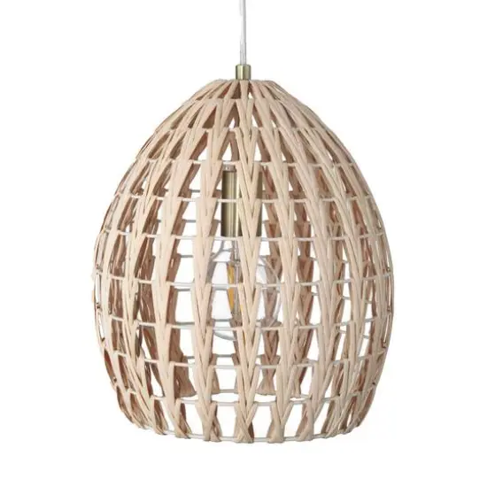 Hello Honey® Persephone Natural Metal & Handwoven Rattan Ceiling Light {6}