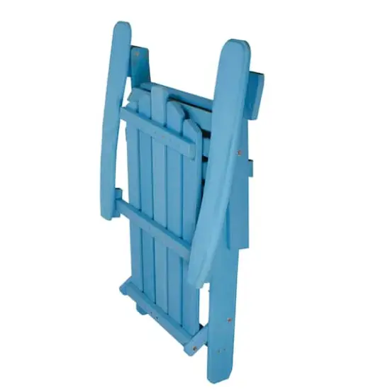 36" Classic Folding Wooden Adirondack Chair Blue {4}