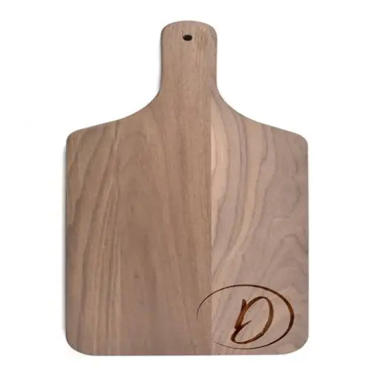 Circle Monogram Walnut Paddle Cutting Board D {1}
