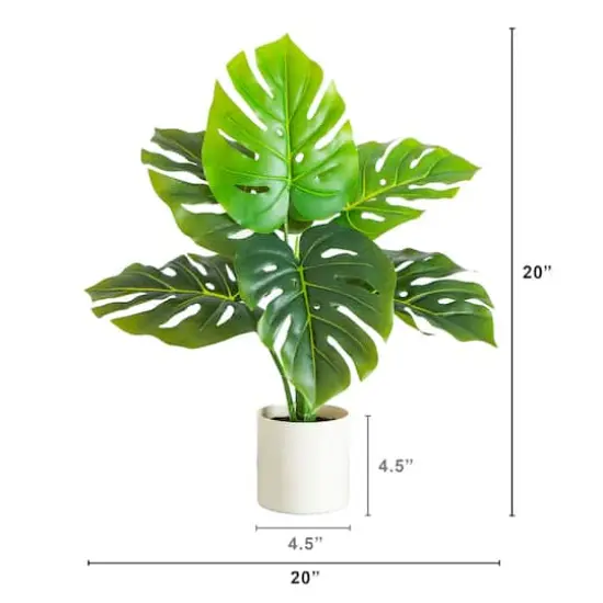 20in. Artificial Swiss Monstera Plant {3}