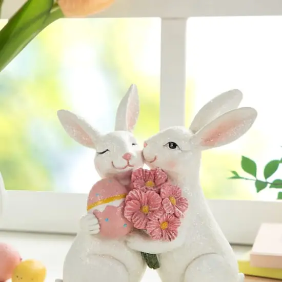 Glitzhome&reg; 7" Easter Loving Bunny Table D&eacute;cor {4}