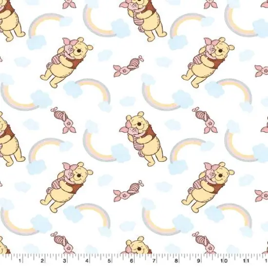 Disney&reg; Pooh & Piglet Rainbow Cotton Fabric {4}