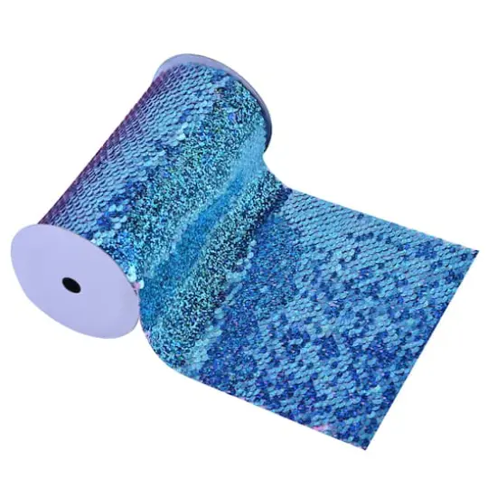 5.375" x 1yd. Mermaid Reversible Sequin Ribbon by Celebrate It&trade; Blue/Pink {4}