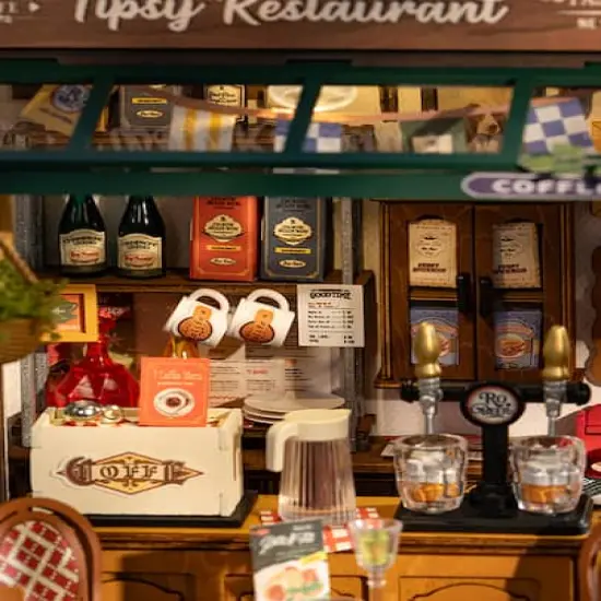 Rolife&reg; Tipsy Restaurant DIY Miniature House Kit {7}