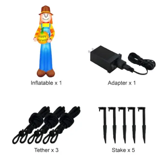 Airflowz Inflatable 7.5ft. Harvest Scarecrow Holding Pumpkin {4}