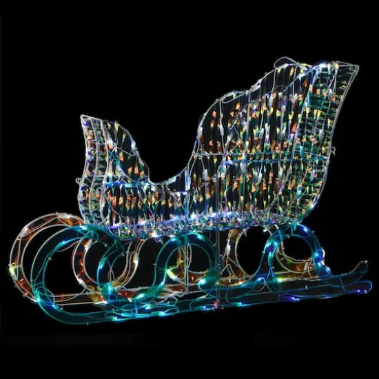26" 3D Iridescent Sleigh with 105 Cool White UL LED Lights {6}