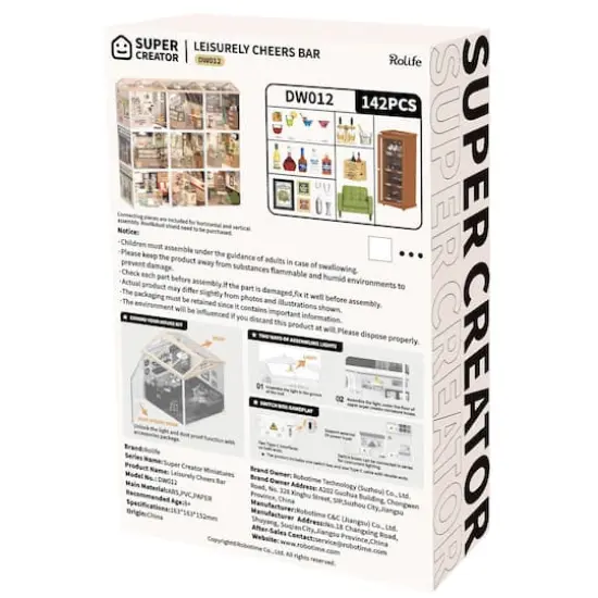 Rolife&reg; Super Creator Leisurely Cheers Bar DIY Miniature Kit {8}