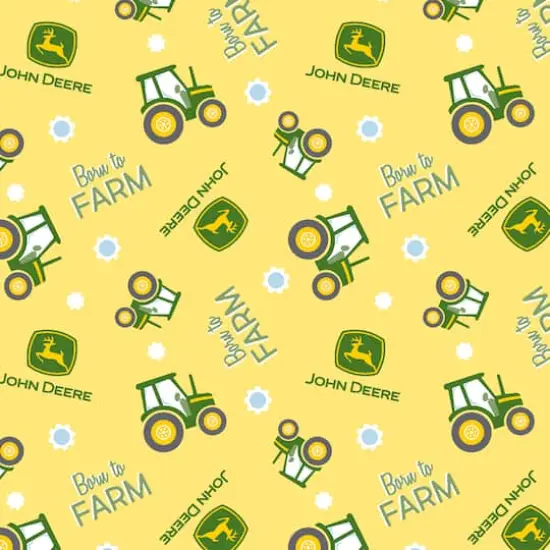 John Deere Nursery Born To Farm Toss Multicolor Cotton Fabric {1}