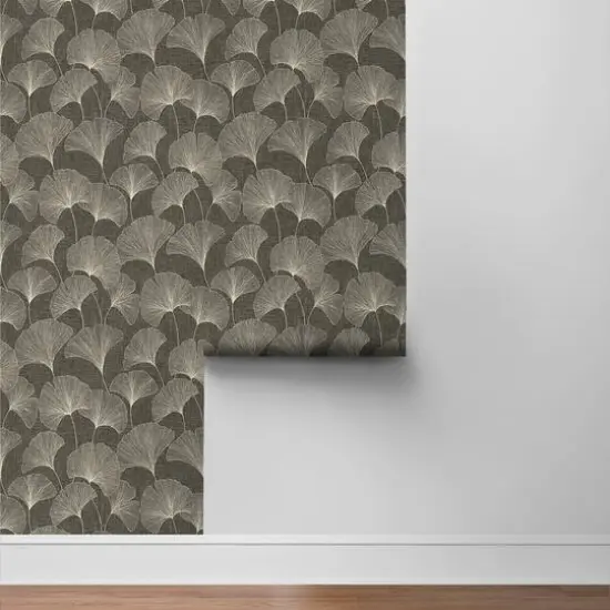 Surface Style Ginkgo Peel & Stick Wallpaper Ebony {6}