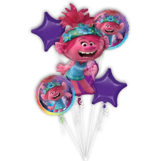 Trolls World Tour 5-Piece Foil Balloon Bouquet {1}