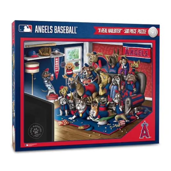 MLB Purebred Fans A Real Nailbiter 500 Piece Puzzle Los Angeles Angels {1}