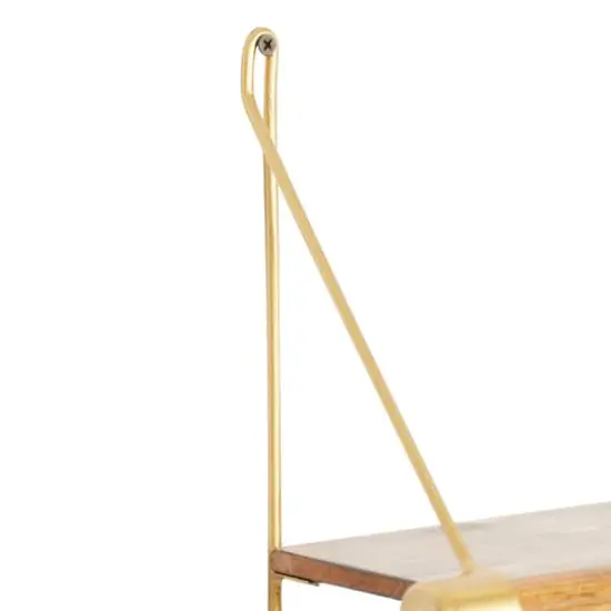 Gold Wood Contemporary Wall Hook, 14" x 23" x 6" {7}