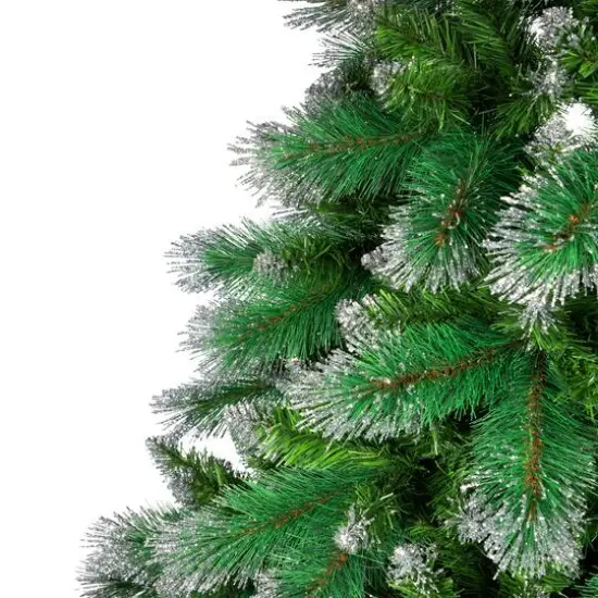 6ft. Unlit Two-Tone Spruce Pine Glitter Tip Medium Artificial Christmas Tree {5}