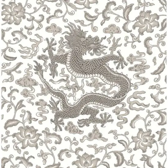 Scalamandre Gray Chien Dragon Peel & Stick Wallpaper {1}
