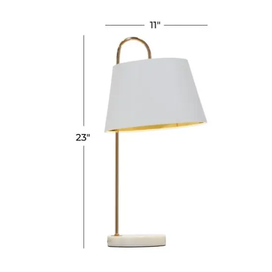 22" White Metal Modern Table Lamp {9}