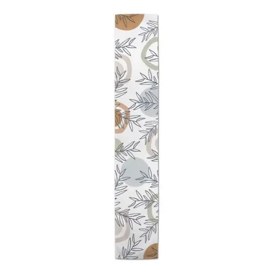 90" Mid Mod Arch Leaves Cotton Twill Runner {4}