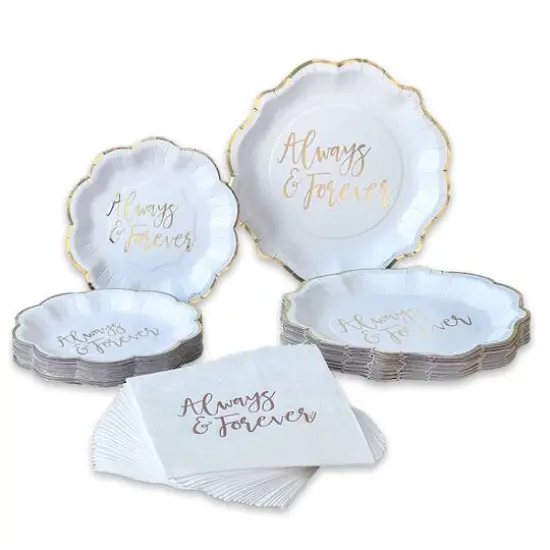 Kate Aspen Always & Forever Gold Party Tableware Set, 72ct. {9}