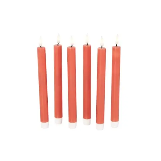 10" Flameless Wax Candles with Remote Control, 6ct. Red {3}