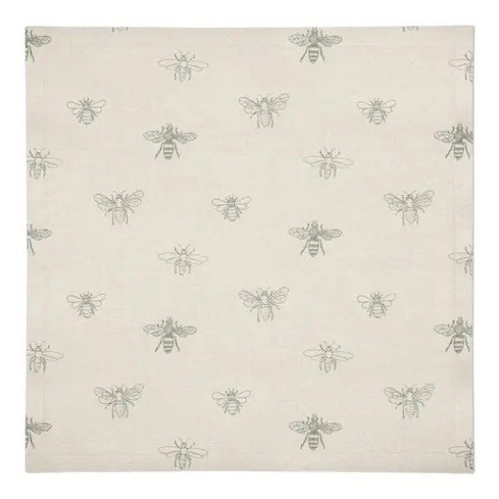 Delicate Bee Pattern Cotton Twill Napkin Gray/Cream {1}