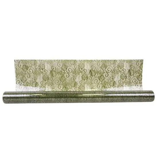 JAM Paper Lace Floral Cello Bouquet Wrap, 24" x 100ft. Moss {2}