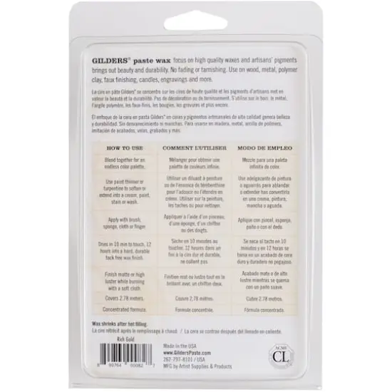 Gilders&reg; Baroque Art Paste Wax Rich Gold {3}