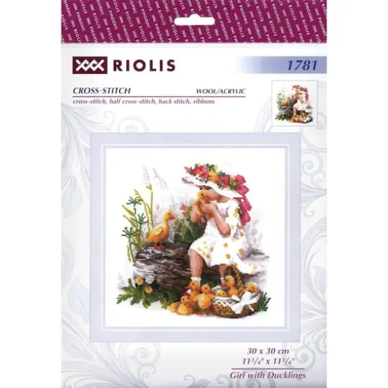 RIOLIS Girl With Ducklings Cross Stitch Kit {1}