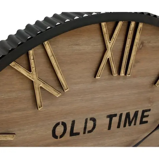 Brown Farmhouse Wood Wall Clock {5}