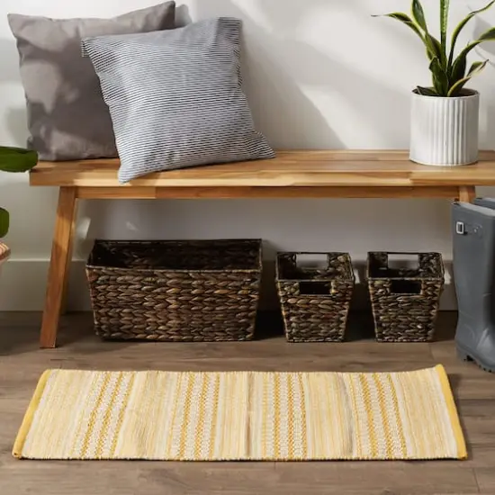 DII&reg; Honey Gold Dobby Stripe Hand-Loomed Rug, 2ft. x 3ft. {5}