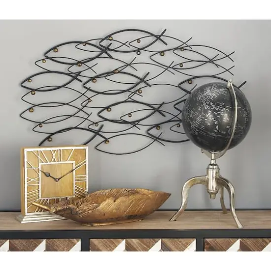 39" Dark Gray Metal Coastal Fish Wall D&eacute;cor {6}