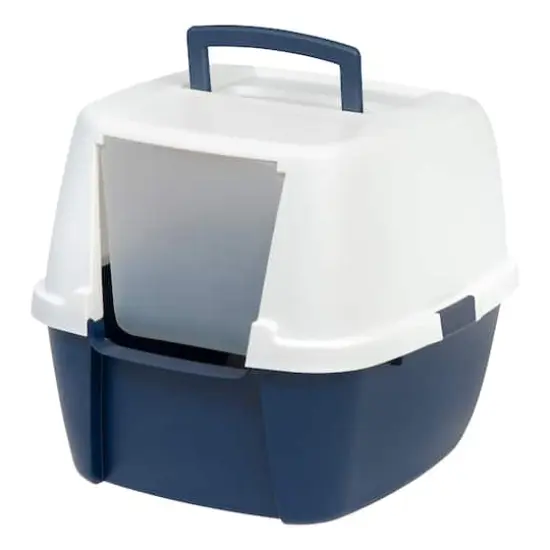 IRIS&reg; 31qt. Blue Cat Litter Box with Hooded Lid {1}
