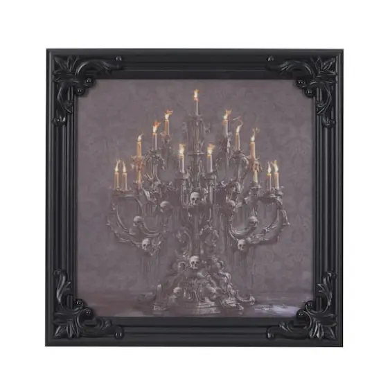11.75" Skull Candelabra Canvas Wall D&eacute;cor by Ashland&reg; {1}