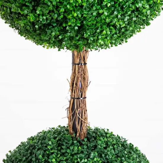 8ft. UV Resistant Artificial Triple Ball Boxwood Topiary Tree (Indoor/Outdoor) {5}