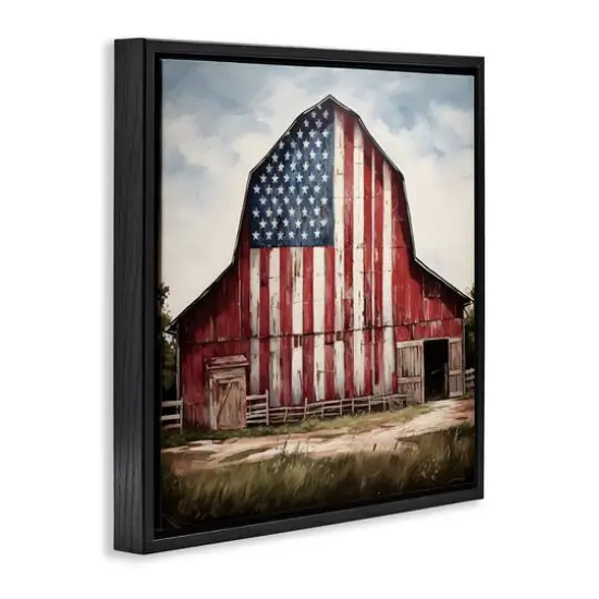 Stupell Industries Americana Barn View Floater Framed Art Black {4}