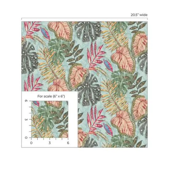 Tommy Bahama Cozumel Peel & Stick Wallpaper Mist {6}