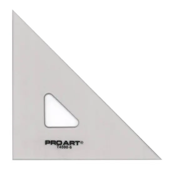 Pro Art&reg; 6" Smoke 45/90 Triangle With Ink Edge & Finger Lift {3}