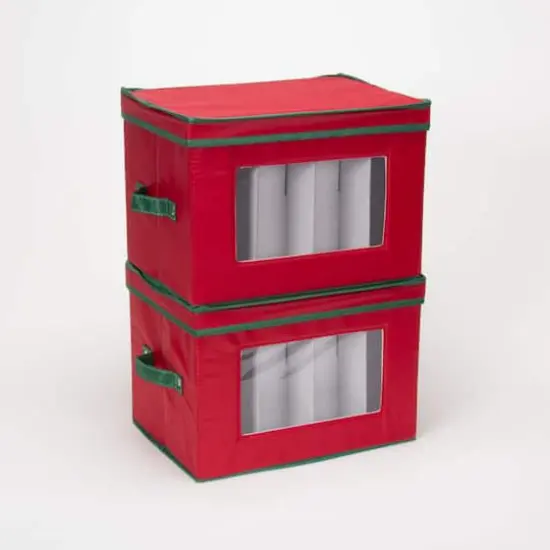 Household Essentials Champagne Glassware Storage Box Red {6}