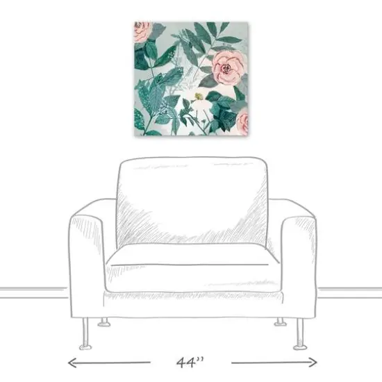 Green & Pink Botanical Canvas Wall Art {6}