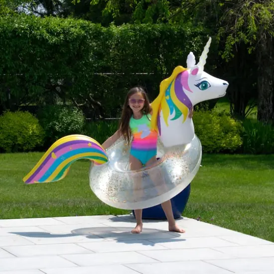 Swimline 5.6ft. LED Unicorn Glitter Ring {3}
