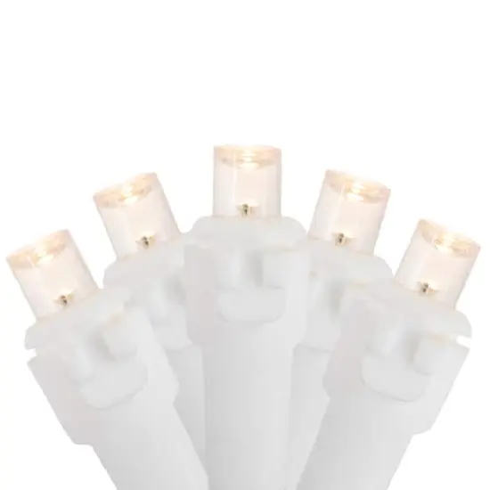 100ct. LED Wide Angle Christmas String Lights with White Wire Warm White {1}