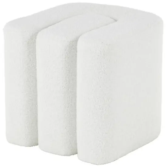 18" W-Shaped Room Ottoman White {1}
